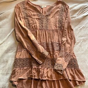 tunic shirt with detail rusty clay color